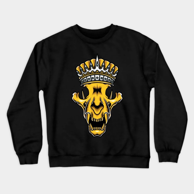 lion skull wearing a crown Crewneck Sweatshirt by giggleapin